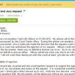 AOL screen shot email to Judge Seabright